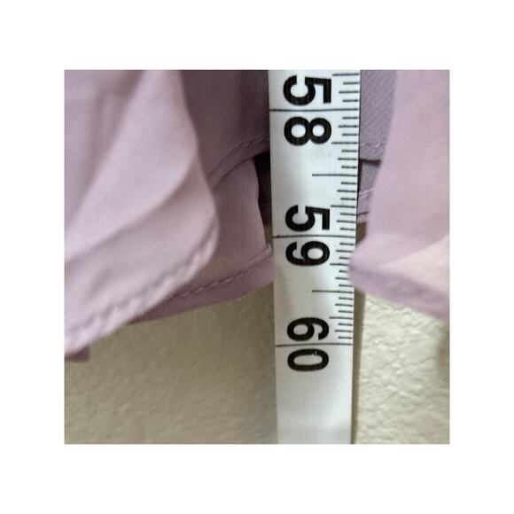 Lovely NWT Lilac Purple Square Neck Chiffon Maxi Dress with Front Slit Formal 6 - Picture 7 of 7